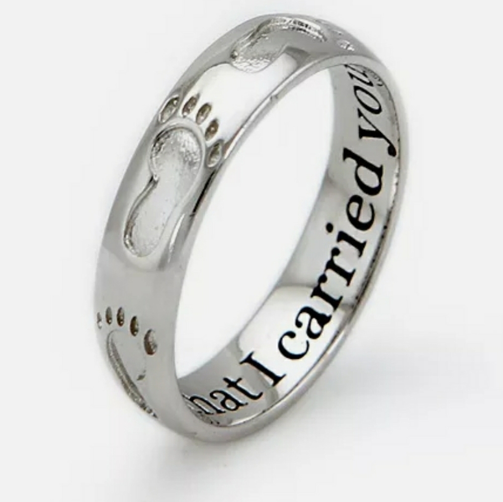 Sterling Silver Footprints In The Sand Ring